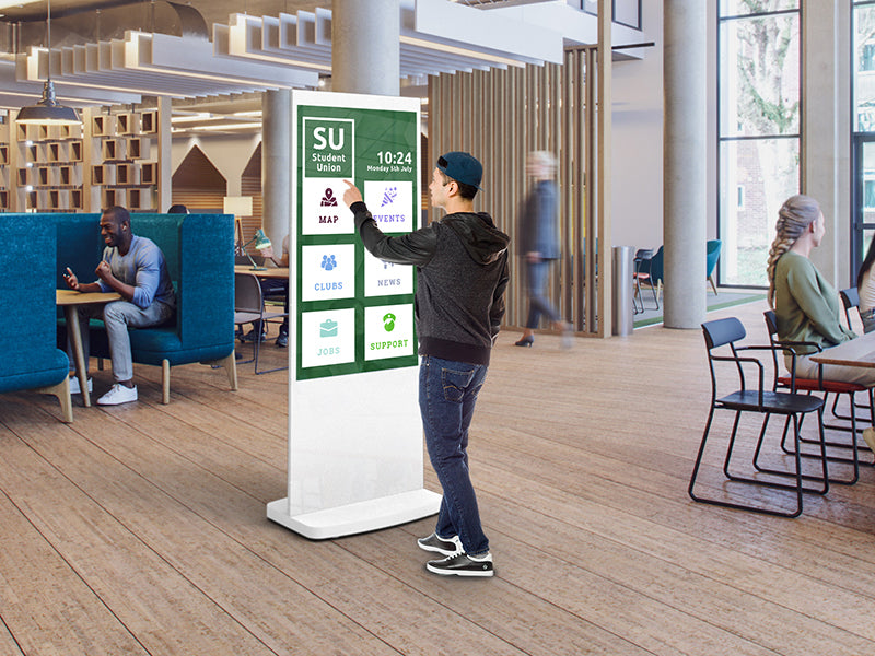 Allsee Technologies L55HD9-TW Signage Display Totem design 139.7 cm (55") LCD Wi-Fi 450 cd/m² Full HD White Touchscreen Built-in processor Android 7.1 24/7