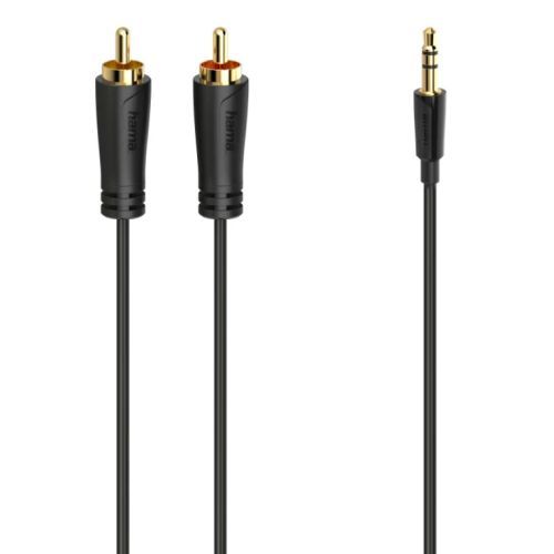 Hama 3.5mm Jack Plug to 2x RCA Plugs, Gold-plated, 3 Metre