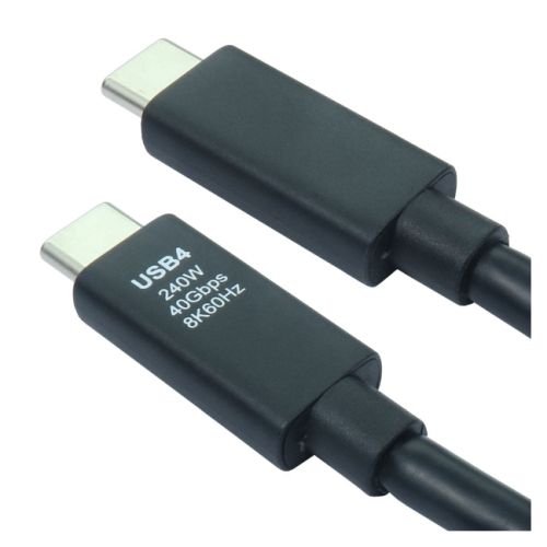 Spire USB4 V1 40Gbps Type-C Male to Male 240W EPR Cable, 5 AMP, Power Delivery, High-Speed Data Transfer, 1 Metre, Black