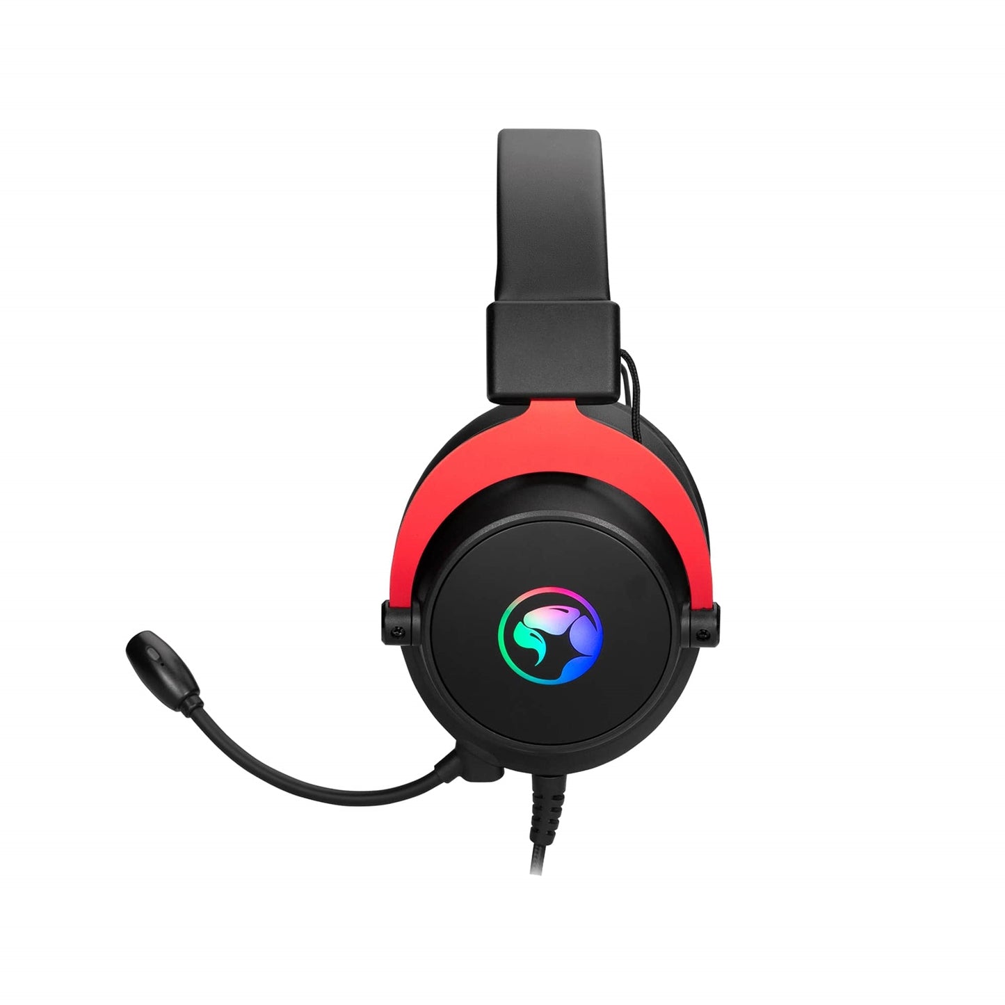 Marvo Scorpion HG9067 7.1 Virtual Surround Sound RGB Gaming Headset, Flexible Omnidirectional Microphone, 50mm Audio Drivers, USB Connection, Black and Red Head-band Black, Red