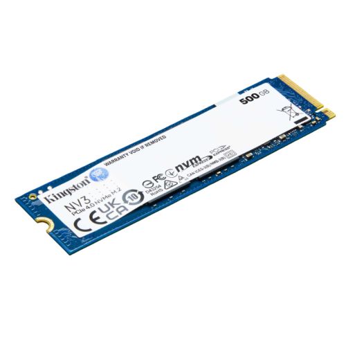 Kingston 500GB NV3 M.2 NVMe Gen4 SSD, M.2 2280, PCIe4, R/W 5000/3000 MB/s