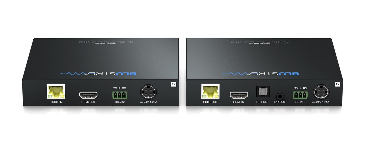 Blustream HEX70USB-KIT AV extender AV transmitter & receiver Black