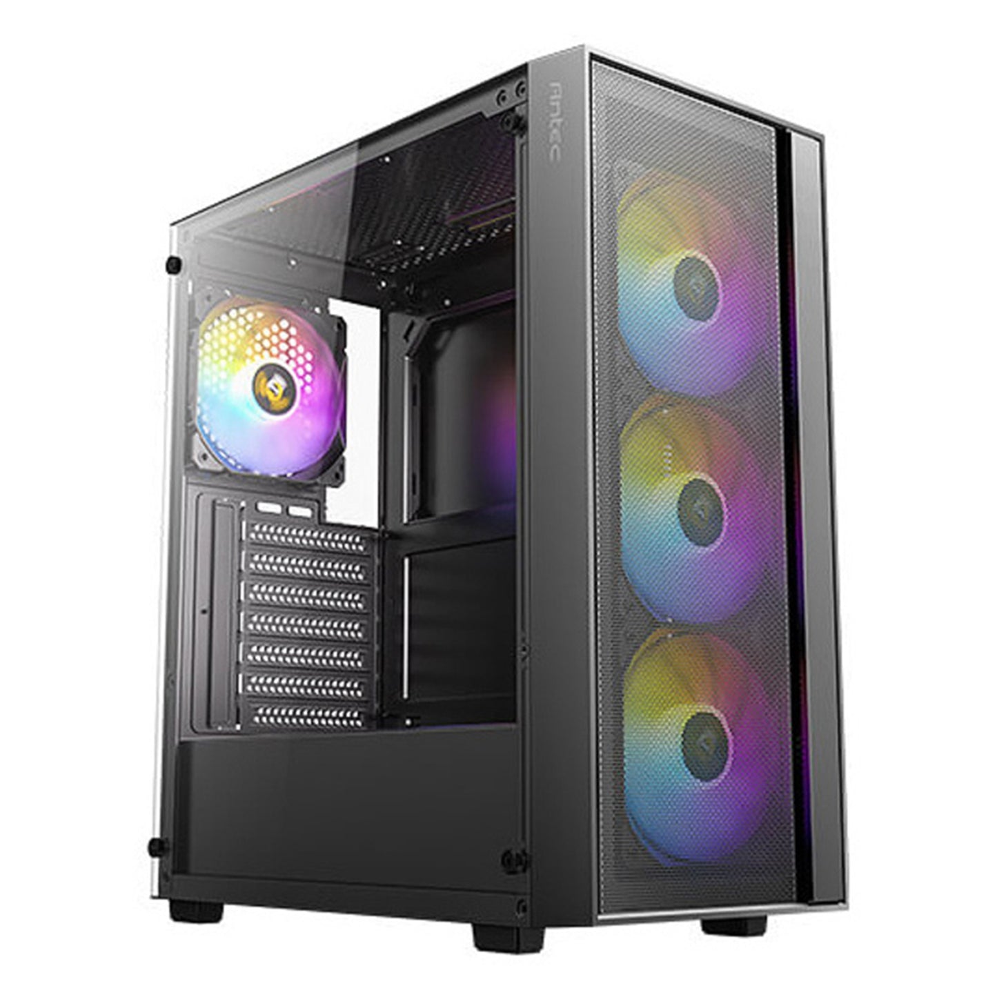 Antec AX65 ARGB Mid-Tower Gaming PC Case - High-Airflow Mesh Front, 4 x 120?mm ARGB Fans Included, Tempered Glass Side Panel, ATX/Micro-ATX/ITX