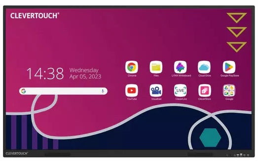 Clevertouch X5 65" /75" /86" Android 14 EDLA Interactive Touchscreen.