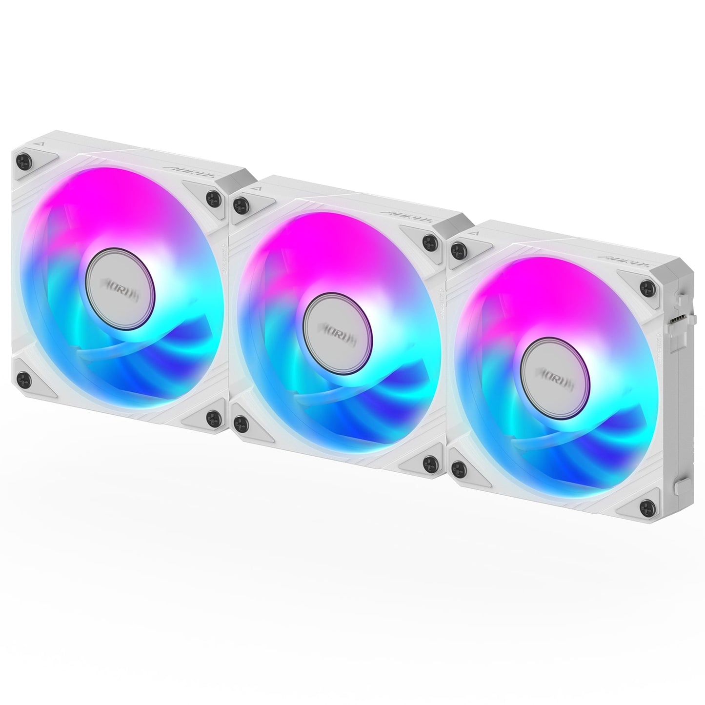 Gigabyte AORUS EZ Chain Fan 120 Ice 120mm ARGB Fans with Easy Daisy-Chain Setup 3-Pack White