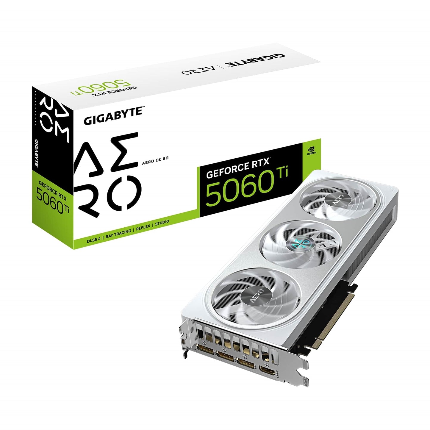 GeForce RTX 5060 Ti AERO OC 8GB GDDR7 Graphics Card, 4608 CUDA Cores, 2647 MHz Core Clock, Triple Fan, 3x DisplayPorts / 1x HDMI Port