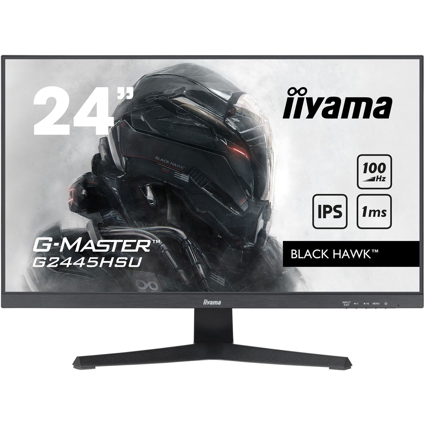 iiyama G-MASTER G2445HSU-B1 24 inch IPS Monitor, Full HD, 1ms, HDMI, DisplayPort, HDCP, USB Hubx2, Freesync, 100Hz, Speakers, Black, Internal PSU, VESA