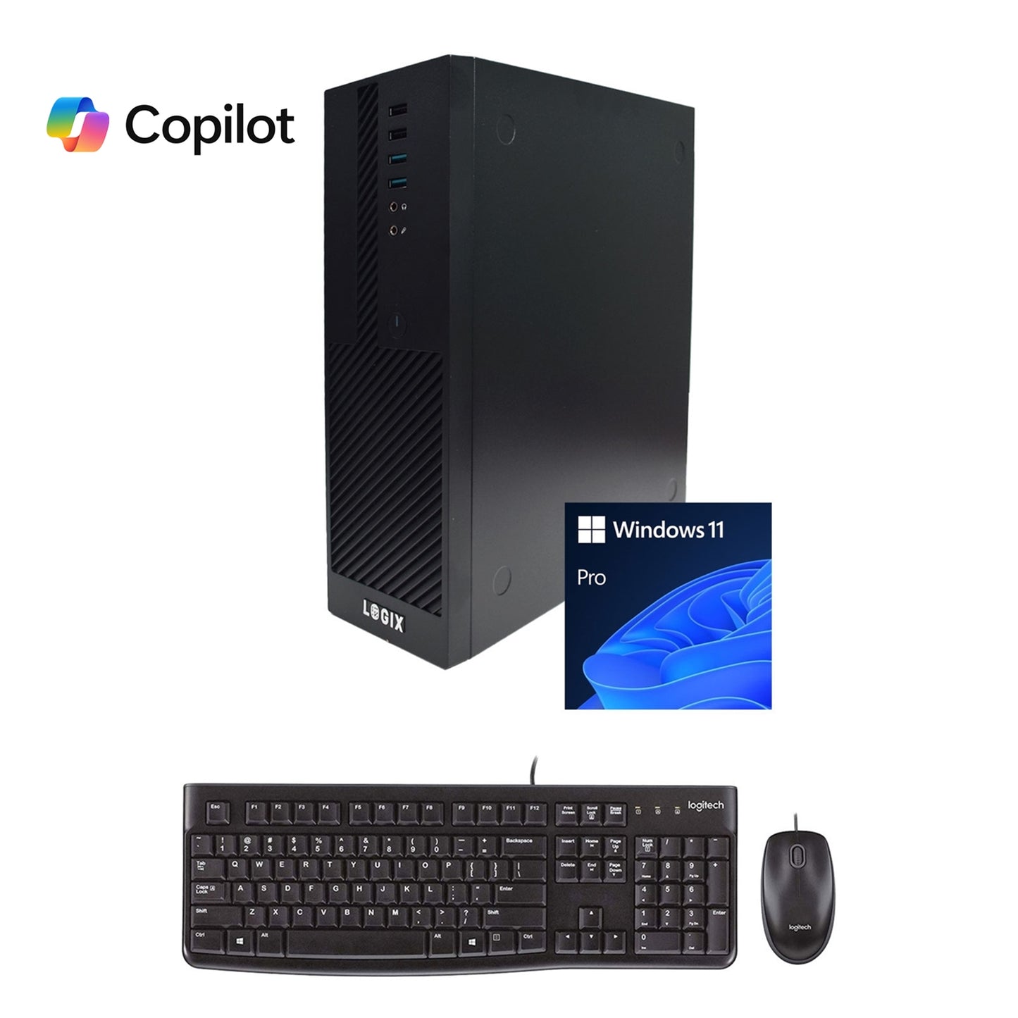 LOGIX 14th Gen Intel Core i3 Quad Core Small Form Factor SFF Business / Education PC with 8GB RAM, 250GB SSD, Windows 11 Pro, Keyboard, Mouse & 3 Year Warranty