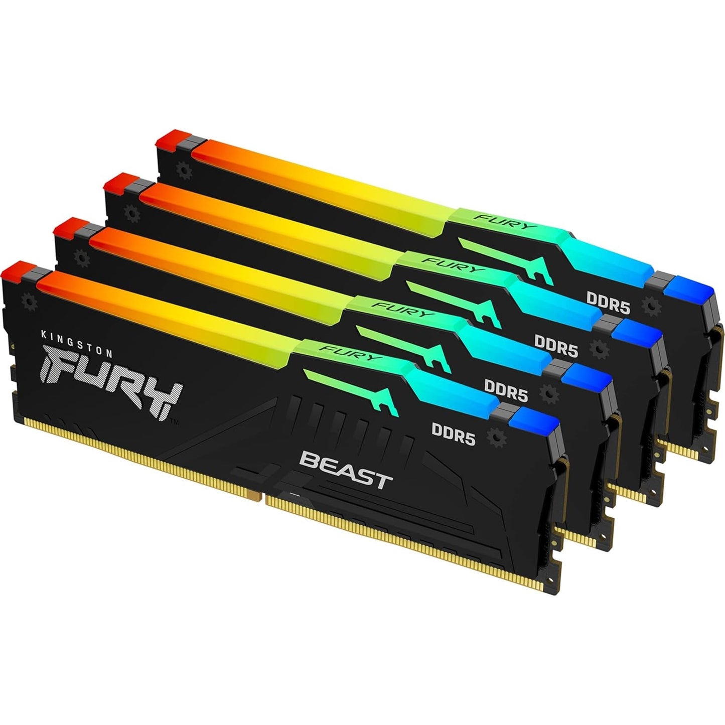 Kingston Fury Beast KF556C40BBAK4-128 128GB (32GB x4) DDR5, 5600MHz, CL40, DIMM, RGB, System Memory