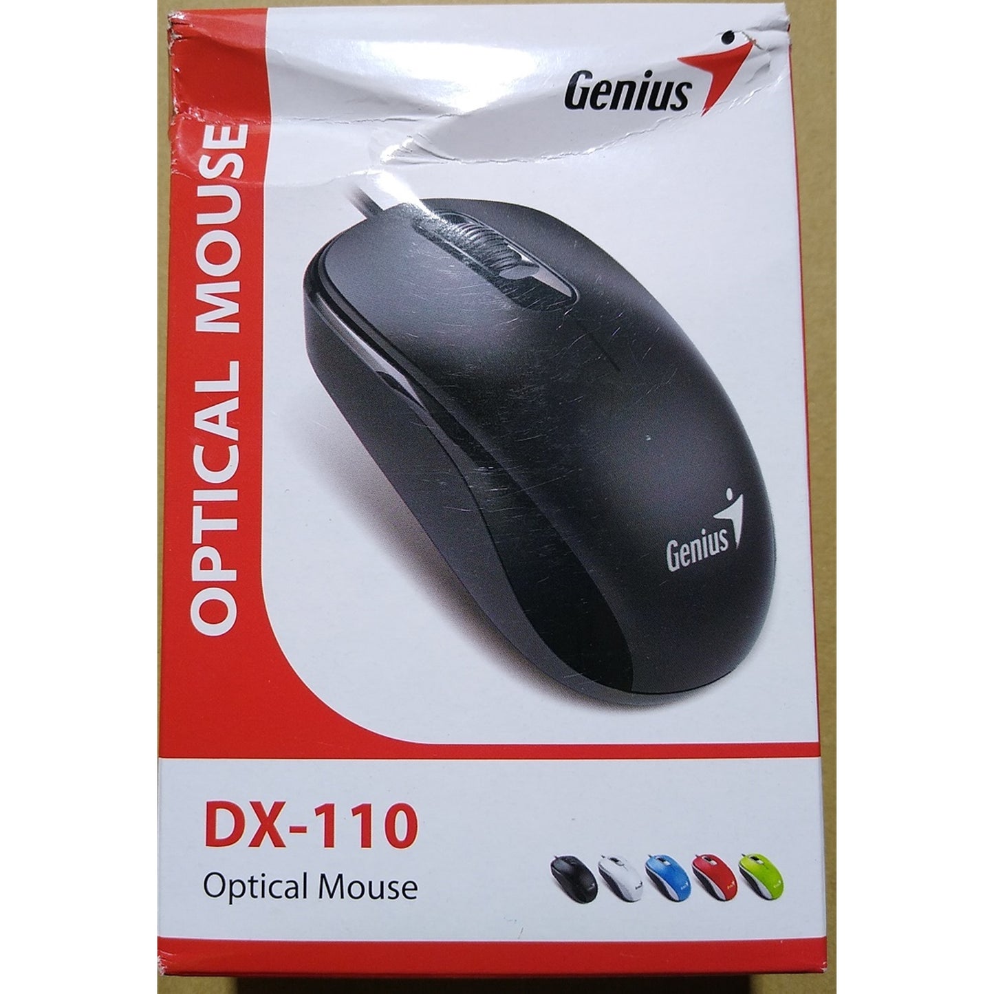 Genius DX-110 Wired USB Plug and Play Mouse, 1000 DPI Optical Tracking, 3 Button with Scroll Wheel, Ambidextrous Design with 1.5m Cable, Black