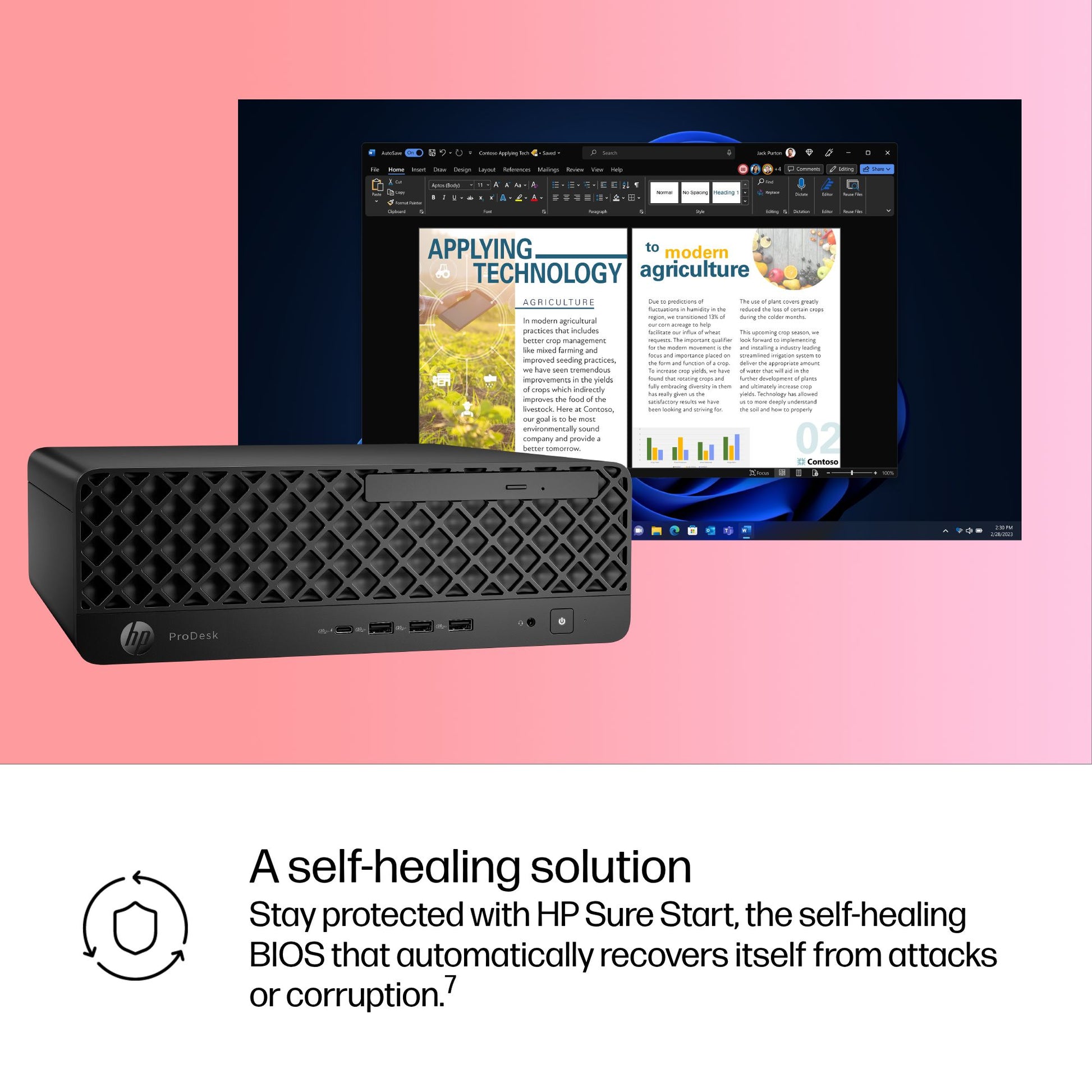 HP ProDesk 4 SFF G1i AI Wolf Pro Security Edition Intel Core Ultra 5 235 16 GB DDR5-SDRAM Windows 11 Pro AI PC