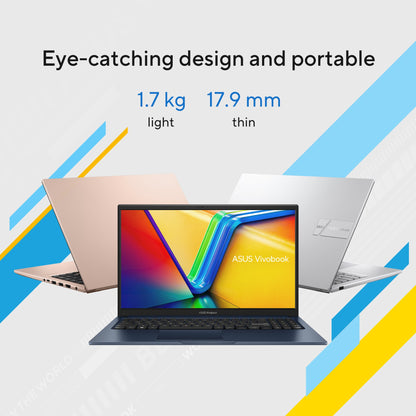 ASUS Vivobook 15 X1504VA-BQ3782W Intel Core 7 150U Laptop 39.6 cm (15.6") Full HD 16 GB DDR4-SDRAM 1 TB SSD Wi-Fi 6 (802.11ax) Windows 11 Home Silver