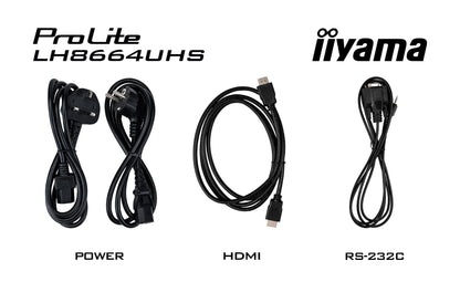 iiyama LH8664UHS-B3AG Signage Display Digital signage flat panel 2.17 m (85.6") Wi-Fi 500 cd/m² 4K Ultra HD Black Built-in processor Android 24/7