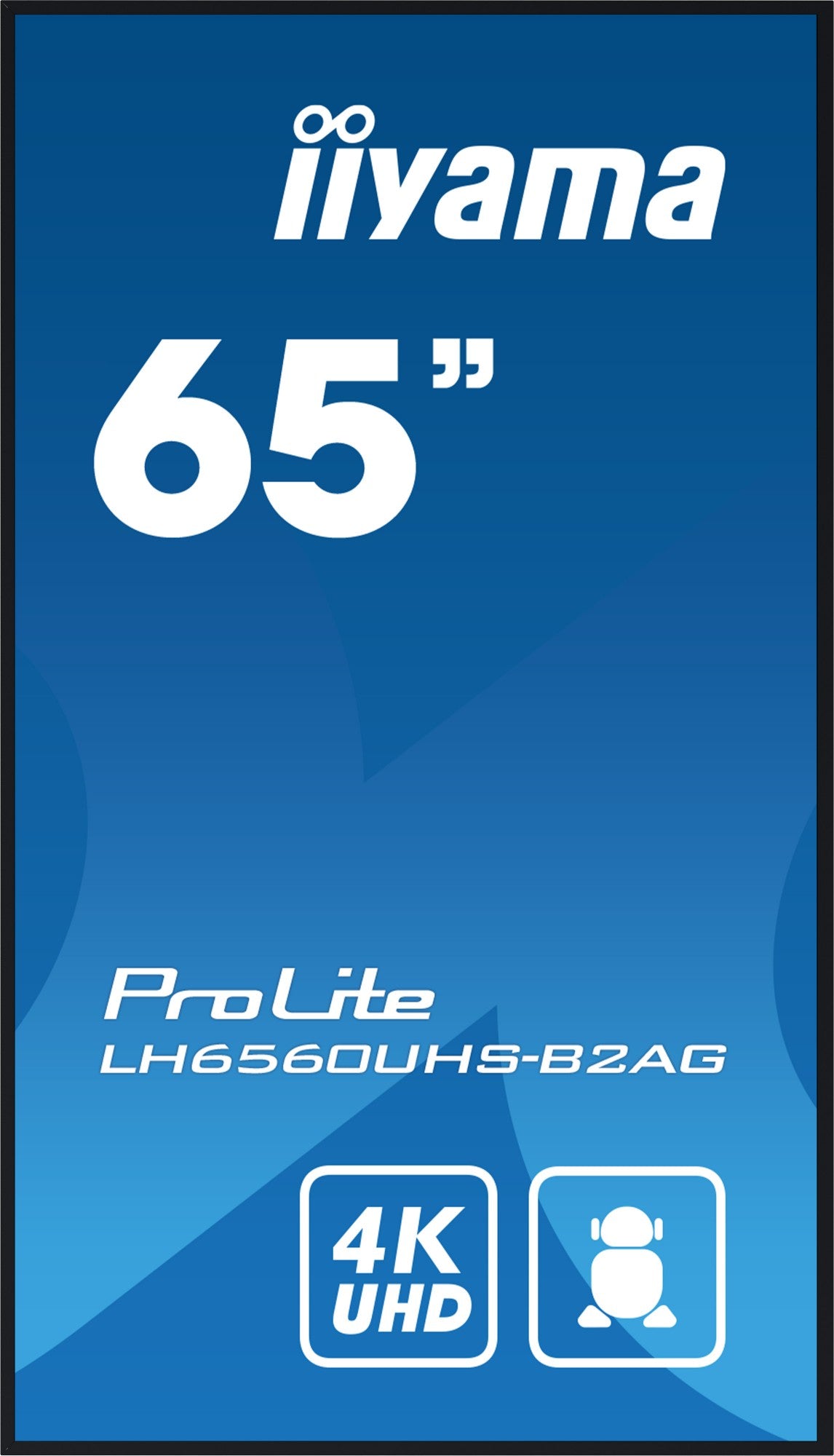 iiyama LH6560UHS-B2AG Signage Display Digital A-board 163.8 cm (64.5") LED Wi-Fi 500 cd/m² 4K Ultra HD Black Built-in processor Android 11 24/7