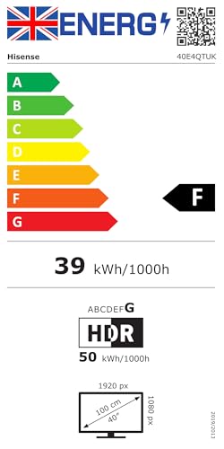 Hisense 40" 40A4QTUK FHD LED TV with Freely - Direct Lit LED, Dolby Audio, Natural Colour Enhancer, Games Mode, Sports Mode with Freely, Disney +, YouTube, Netflix