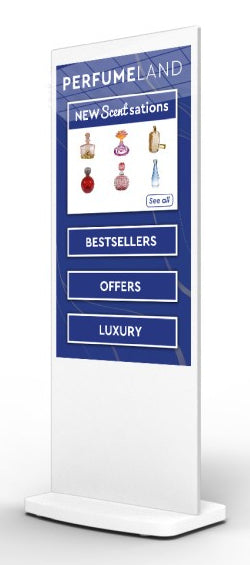 Allsee Technologies L55HD9-TW Signage Display Totem design 139.7 cm (55") LCD Wi-Fi 450 cd/m² Full HD White Touchscreen Built-in processor Android 7.1 24/7