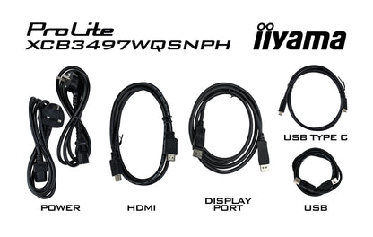 iiyama ProLite XCB3497WQSNPH-B1 computer monitor 86.4 cm (34") 3440 x 1440 pixels UltraWide Quad HD LED Black