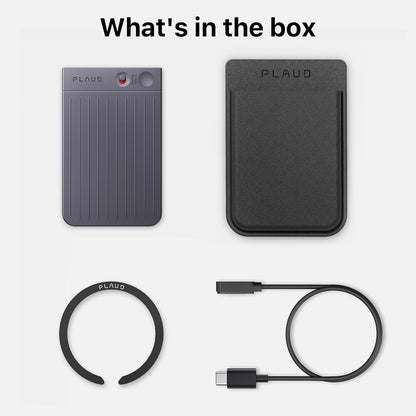 PLAUD NOTE AI Voice Recorder with Case - App Control, Transcribe & Summarize with AI Technology - Support 112 Languages, 64GB Memory, Audio Recorder for Lectures, Meetings, Calls, Black