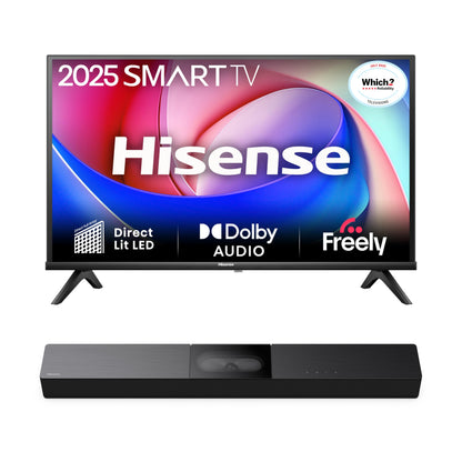 Hisense 40" 40A4QTUK FHD LED TV with Freely - Direct Lit LED, Dolby Audio, Natural Colour Enhancer, Games Mode, Sports Mode with Freely, Disney +, YouTube, Netflix