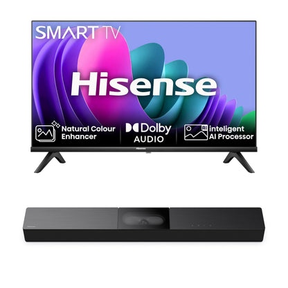 Hisense 40" 40A4QTUK FHD LED TV with Freely - Direct Lit LED, Dolby Audio, Natural Colour Enhancer, Games Mode, Sports Mode with Freely, Disney +, YouTube, Netflix