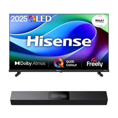 Hisense 40" 40A4QTUK FHD LED TV with Freely - Direct Lit LED, Dolby Audio, Natural Colour Enhancer, Games Mode, Sports Mode with Freely, Disney +, YouTube, Netflix