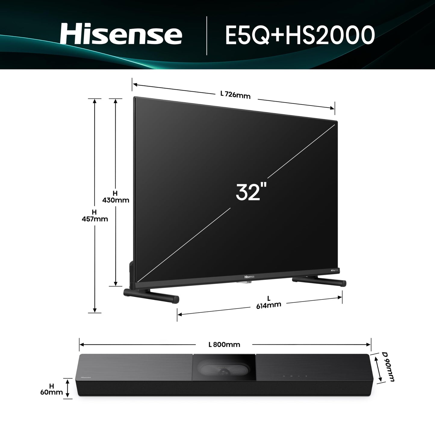 Hisense 40" 40A4QTUK FHD LED TV with Freely - Direct Lit LED, Dolby Audio, Natural Colour Enhancer, Games Mode, Sports Mode with Freely, Disney +, YouTube, Netflix