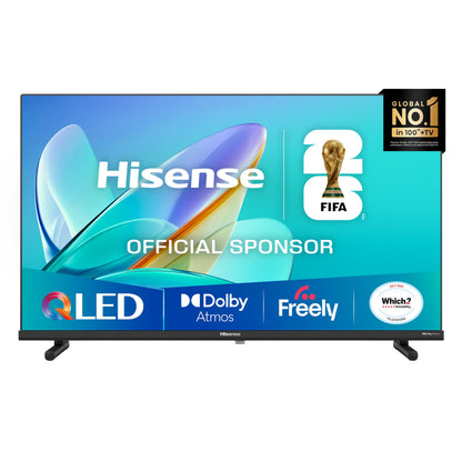 Hisense 40" 40A4QTUK FHD LED TV with Freely - Direct Lit LED, Dolby Audio, Natural Colour Enhancer, Games Mode, Sports Mode with Freely, Disney +, YouTube, Netflix