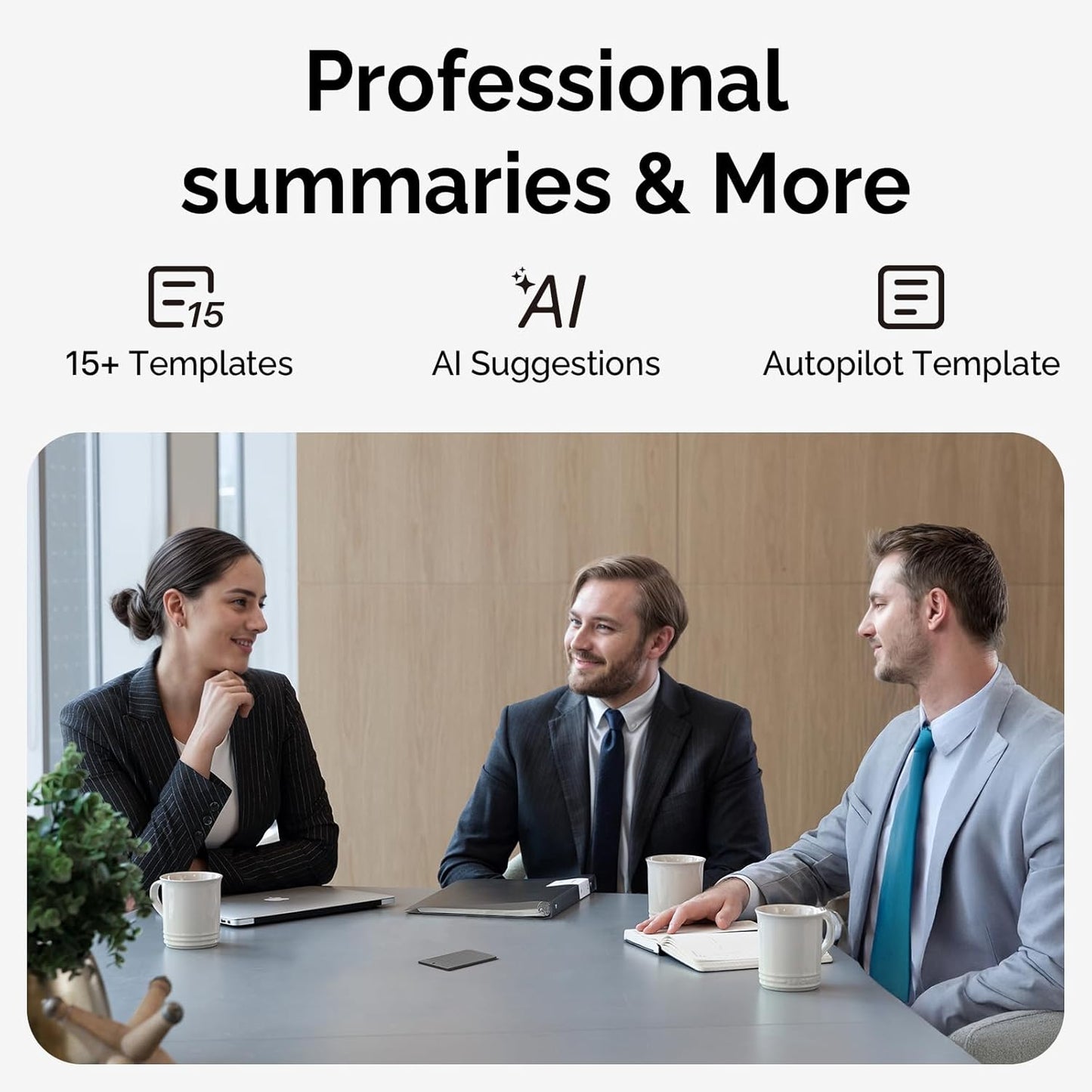 PLAUD NOTE AI Voice Recorder with Case - App Control, Transcribe & Summarize with AI Technology - Support 112 Languages, 64GB Memory, Audio Recorder for Lectures, Meetings, Calls, Black