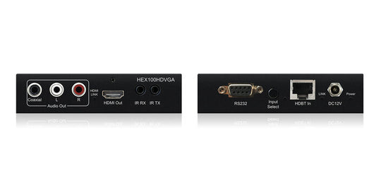 Blustream HEX100HD-VGA KIT AV transmitter & receiver Black