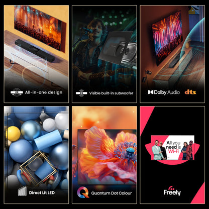 Hisense 40" 40A4QTUK FHD LED TV with Freely - Direct Lit LED, Dolby Audio, Natural Colour Enhancer, Games Mode, Sports Mode with Freely, Disney +, YouTube, Netflix