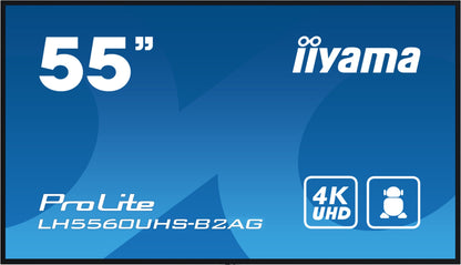 iiyama LH5560UHS-B2AG Signage Display Digital A-board 138.7 cm (54.6") LED Wi-Fi 500 cd/m² 4K Ultra HD Black Built-in processor Android 11 24/7