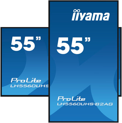 iiyama LH5560UHS-B2AG Signage Display Digital A-board 138.7 cm (54.6") LED Wi-Fi 500 cd/m² 4K Ultra HD Black Built-in processor Android 11 24/7