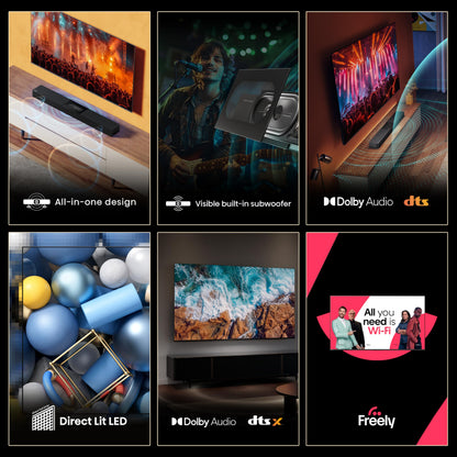 Hisense 40" 40A4QTUK FHD LED TV with Freely - Direct Lit LED, Dolby Audio, Natural Colour Enhancer, Games Mode, Sports Mode with Freely, Disney +, YouTube, Netflix