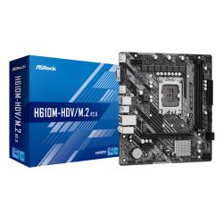 Asrock H610M-HDV/M.2 R2.0, Intel H610, 1700, Micro ATX, 2 DDR4, VGA, HDMI, DP, PCIe4, 1x M.2