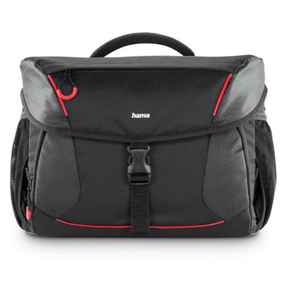 Hama Phoenix 200 Camera Bag, Multiple Pockets, Trolley Strap, Rain Protection Hood, Tripod Holders, Black, 38 x 22 x 27 cm Compartment
