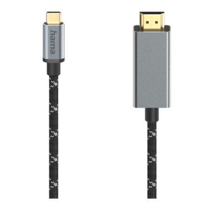 Hama USB-C Male to HDMI Male Cable, Ultra-HD 8K, 1.5 Metre Braided Cable
