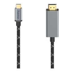 Hama USB-C Male to HDMI Male Cable, Ultra-HD 8K, 1.5 Metre Braided Cable