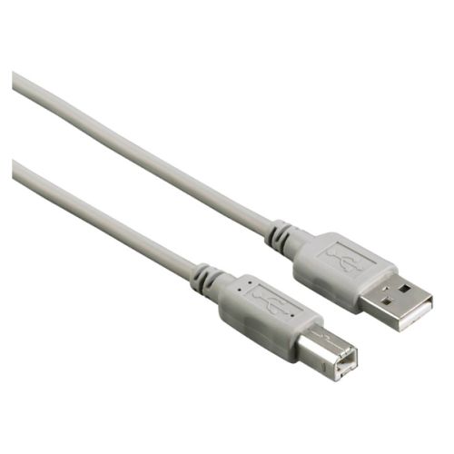 Hama USB-A to USB-B Cable, USB 2.0, 1.5 Metre, Grey