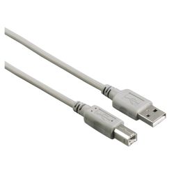 Hama USB-A to USB-B Cable, USB 2.0, 1.5 Metre, Grey