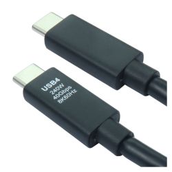 Spire USB4 V1 40Gbps Type-C Male to Male 240W EPR Cable, 5 AMP,  Power Delivery, High-Speed Data Transfer, 1 Metre, Black