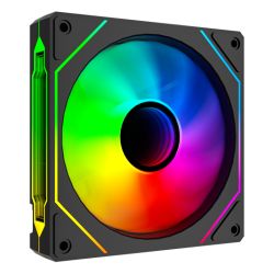 Vida Infinity02 Reverse Blade12cm ARGB PWM Case Fan, Hydraulic Bearing, Infinity Mirror Effect on Centre & Sides, 800-1800 RPM, Black