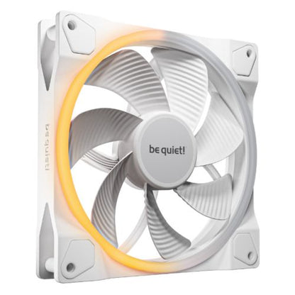 Be Quiet! (BL135) Light Wings 14cm PWM Reverse Blade ARGB Case Fan, Rifle Bearing, 20 LEDs, Front & Rear Lighting, Daisy-Chain, Up to 1300 RPM, White