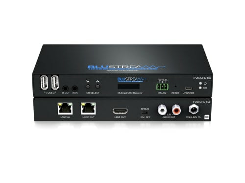 Blustream IP200UHD-RX AV receiver Black