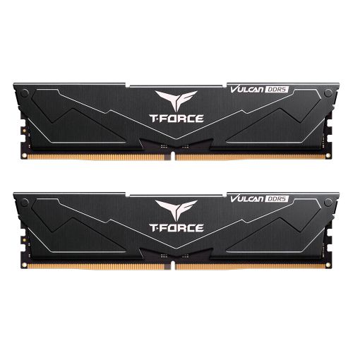 Team T-Force Vulcan 32GB Kit (2 x 16GB), DDR5, 6400MHz (PC5-5120), CL40, ECC, AMD EXPO & Intel XMP 3.0, PMIC, DIMM Memory, Black