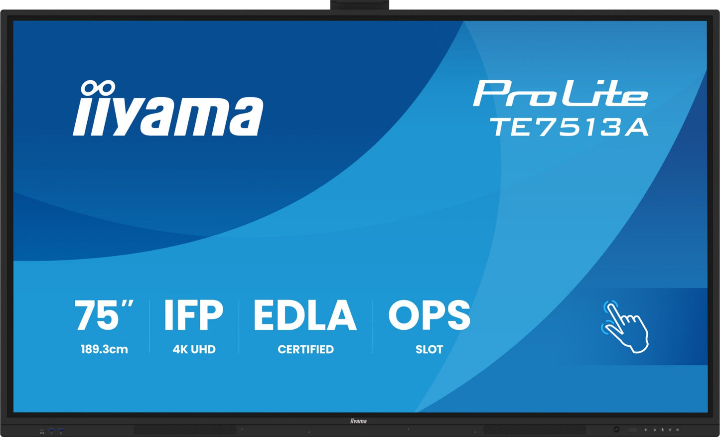 iiyama TE7513A-B2AG Signage Display Interactive flat panel 190.5 cm (75") Wi-Fi 500 cd/m² 4K Ultra HD Black Touchscreen Built-in processor Android 24/7