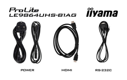 iiyama LE9864UHS-B1AG Signage Display Digital signage flat panel 2.49 m (98") Wi-Fi 500 cd/m² 4K Ultra HD Black Built-in processor Android 24/7