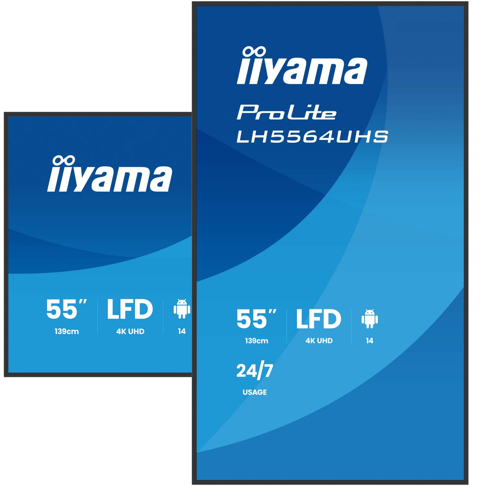 iiyama LH5564UHS-B1AG Signage Display Digital signage flat panel 139.7 cm (55") Wi-Fi 500 cd/m² 4K Ultra HD Black Built-in processor Android 24/7