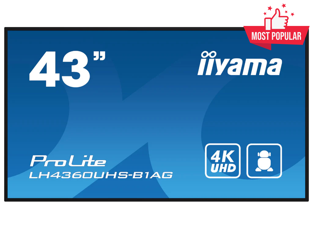 iiyama ProLite LH4360UHS-B1AG 43" 4K UHD Professional Digital Signage Display