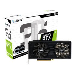 Palit Dual RTX3060 OC, PCIe4, 12GB DDR6, 1 HDMI, 3 DP, 1837MHz Clock, RGB Lighting, Overclocked