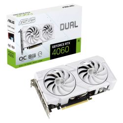 Asus DUAL RTX4060 EVO White OC, 8GB DDR6, HDMI, 3 DP, 2535MHz Clock, Overclocked